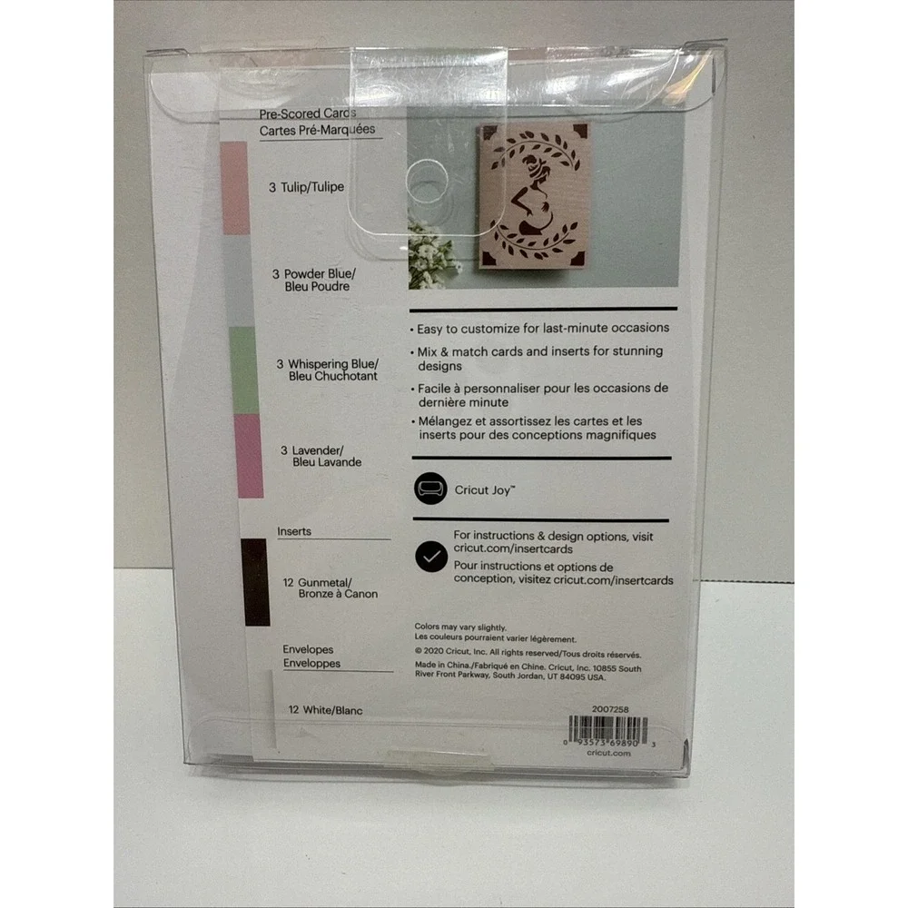 Cricut Joy 12 Pk Insert Cards Macaron Sampler Pastel Colors, Inserts & Envelopes